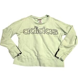 Adidas Light Green Cropped Adidas Sweatshirt Girls 10-12